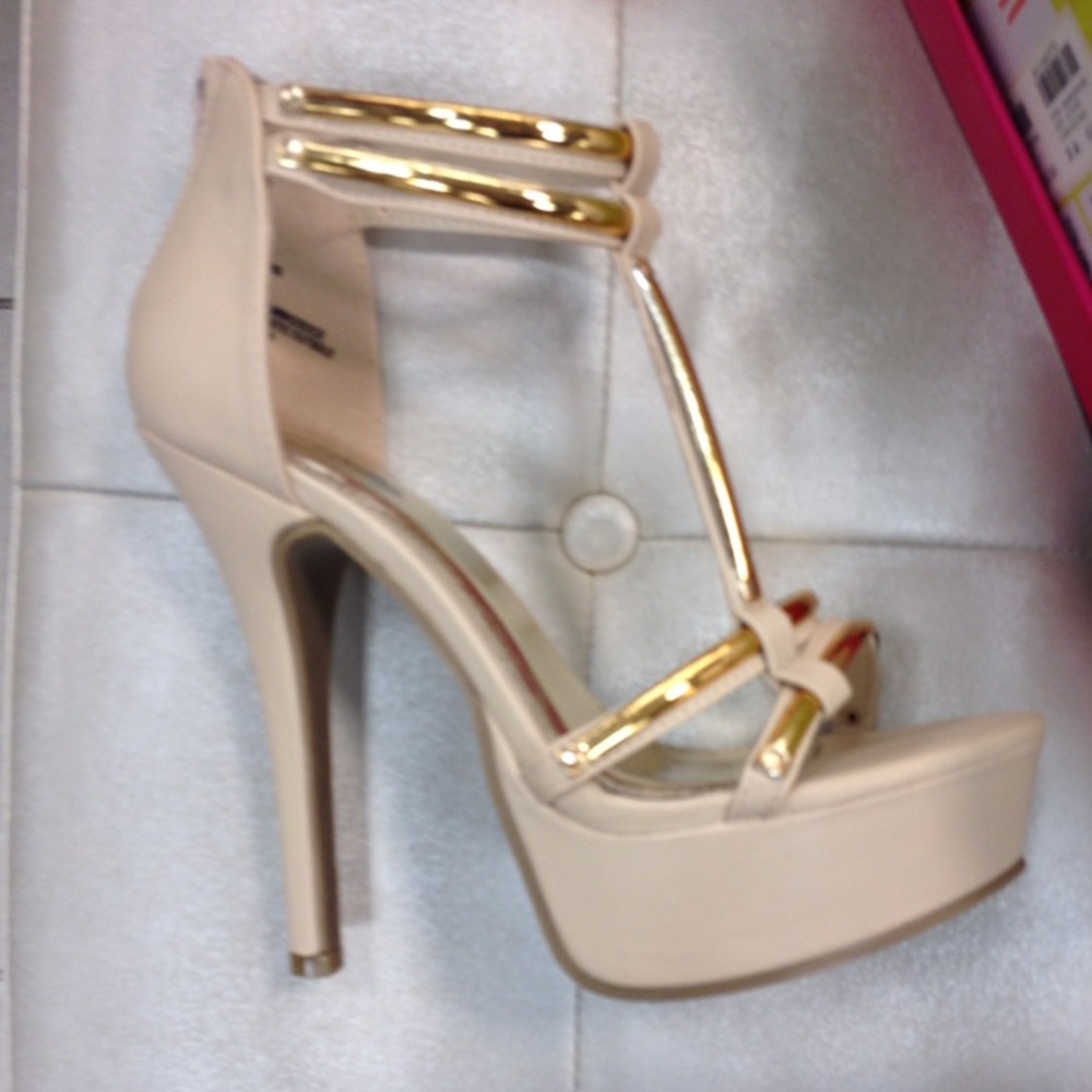 Nude and gold heels